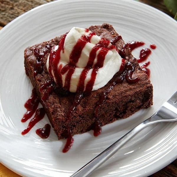 Brownie with Whipped Cream